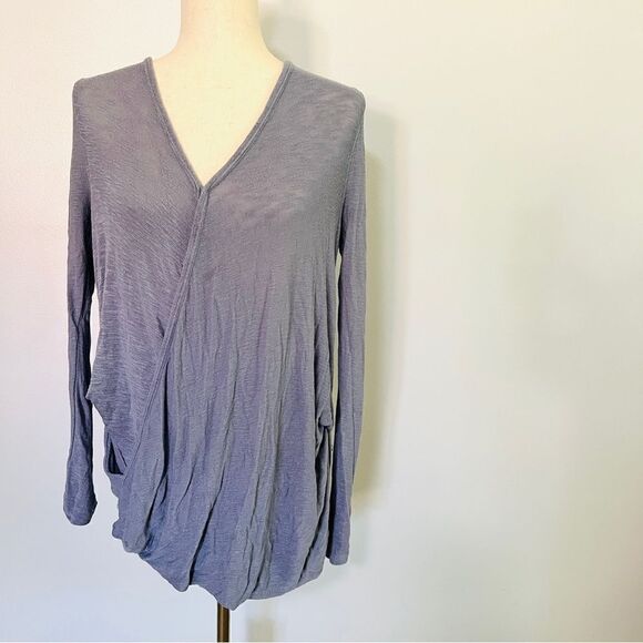 We The Free Free People Miss Rose Surplice Long Sleeve Tunic in Blue-Gray Small - Picture 7 of 8